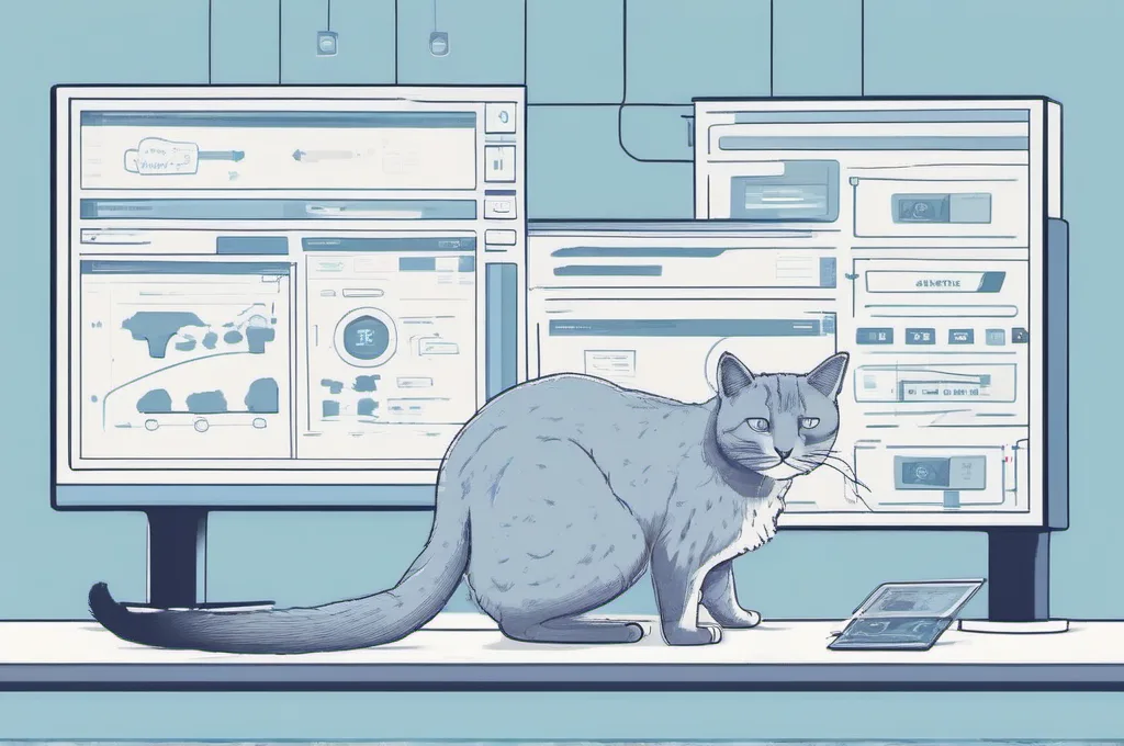 Cats interacting with tech equipment (monitors, servers, coding interfaces) in minimalist wireframe environments.: How to Deploy and Manage Kubernetes Operators for Custom Application Automation