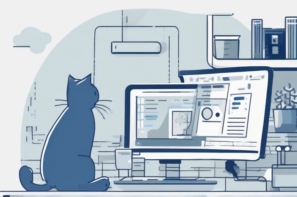 Cats interacting with tech equipment (monitors, servers, coding interfaces) in minimalist wireframe environments.: Top 3 IDE Extensions for JavaScript Debugging in Cloud-Native Environments