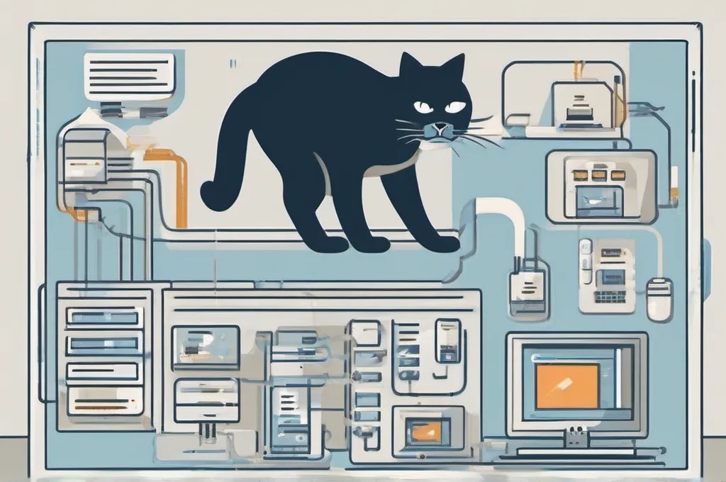 Cats interacting with tech equipment (monitors, servers, coding interfaces) in minimalist wireframe environments.: Top 3 Security Frameworks for Implementing Role-Based Access Control (RBAC)