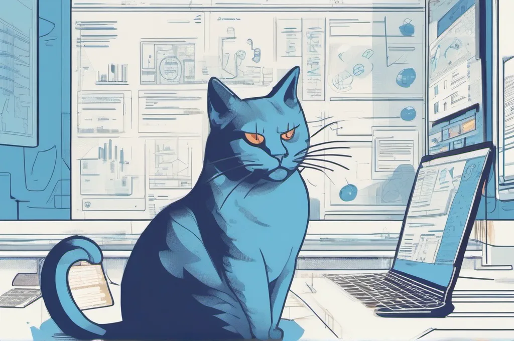 Cats interacting with tech equipment (monitors, servers, coding interfaces) in minimalist wireframe environments.: Top 3 Security Frameworks for Zero Trust Network Architecture Implementation