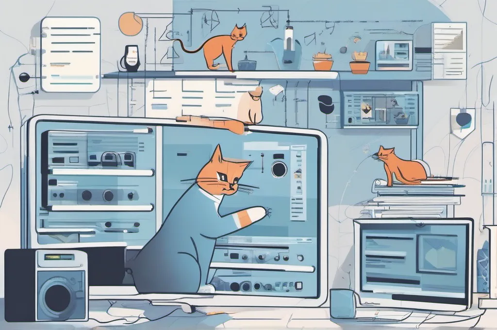 Cats interacting with tech equipment (monitors, servers, coding interfaces) in minimalist wireframe environments.: Top 3 Tools for Static Application Security Testing (SAST) in CI/CD Pipelines